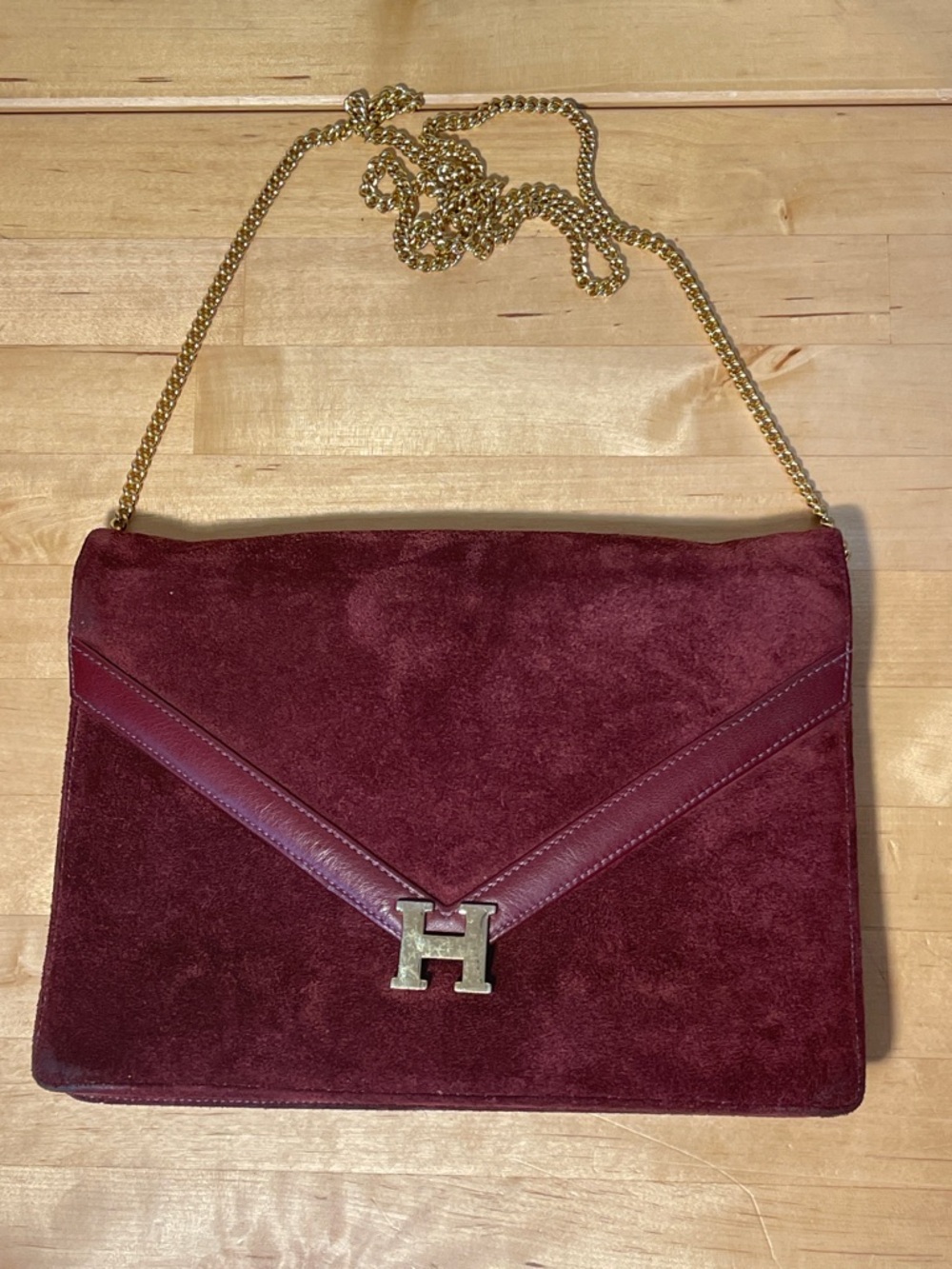 Vintage H Susan Gail Burgundy Suede Leather